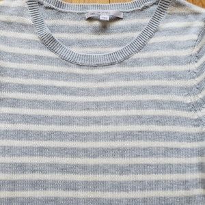 EUC Gap Open Crew Grey & Cream Stripe Shirt